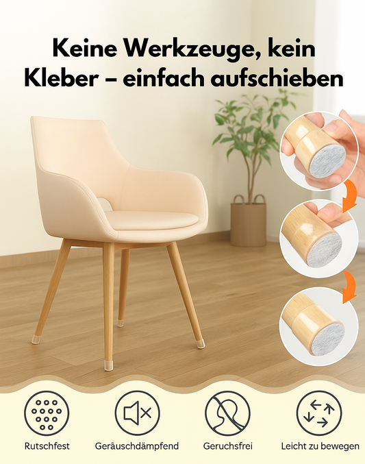 GlideGuard™ – Transparente Stuhlbeinschoner